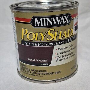 Satin Royal Walnut Polyshades Wood Stain, Half Pint, Interior/Exterior, 8 Fl oz